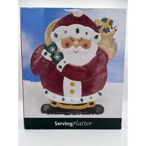 NEW Vintage St. Nicholas Square Serving plate Santa Claus Christmas Decor 1999